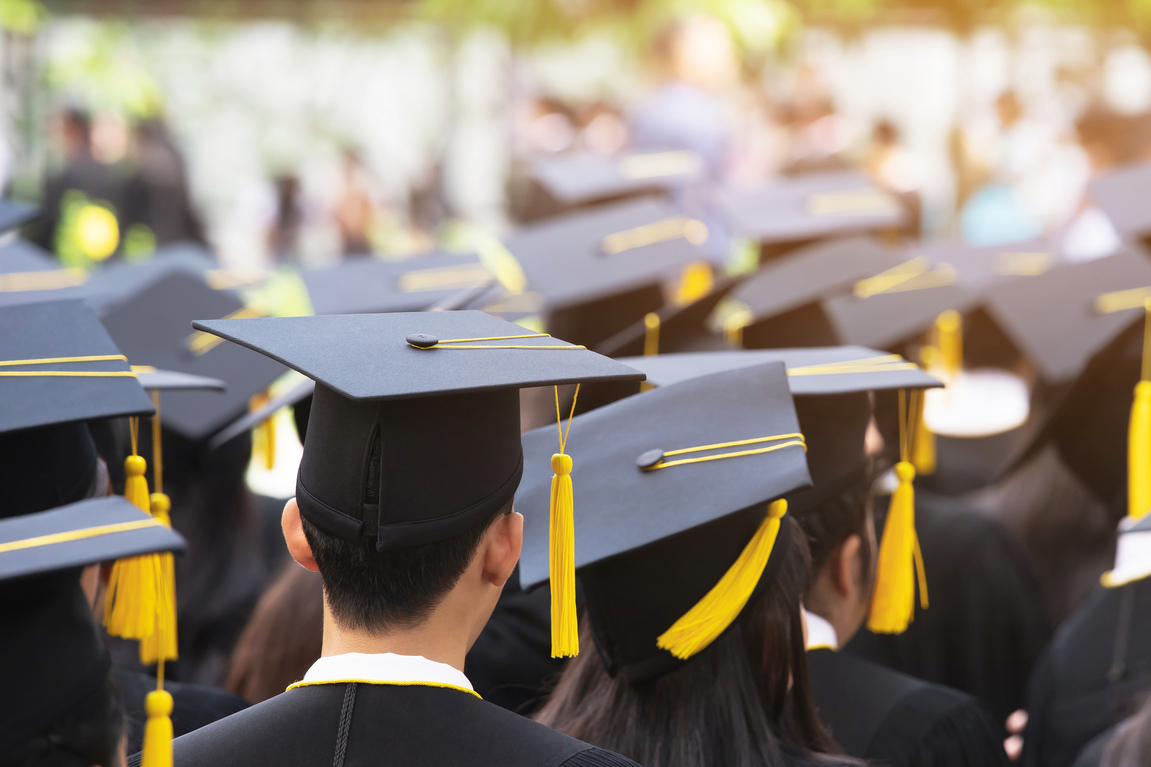 Group of Graduates during commencement. Concept education congra