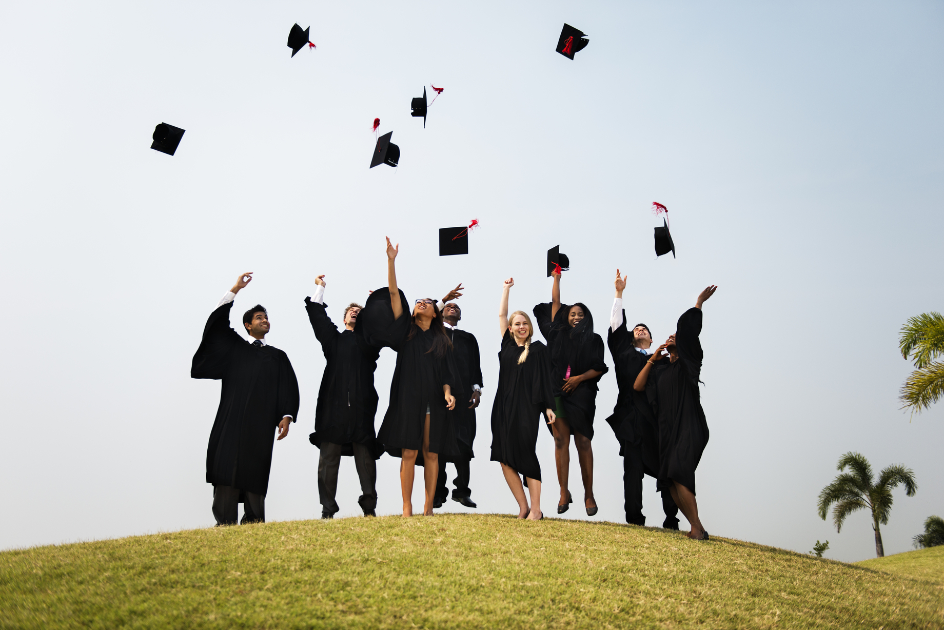 Young Students Graduation Ceremony Concept